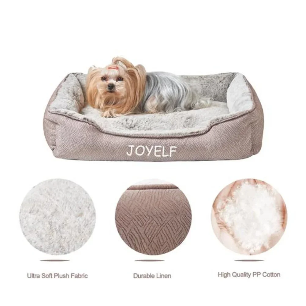 Dog Bed Washable Calming Pet Bed, Anti Anxiety Cat Bed & Sofa, Cute